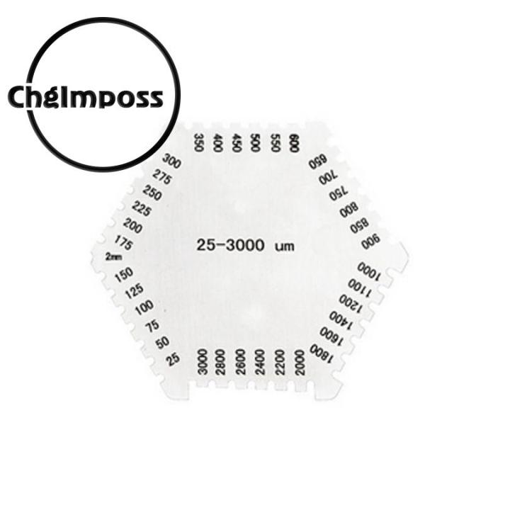 chgimposs-หวีฟิล์มเปียกความหนา25-3000มม-มาตรฐานความแม่นยำสูงสแตนเลสหวีฟิล์มเปียกหกเหลี่ยม