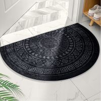 【hot】✈  Semicircle Doormat Non-Slip Entrance Rugs Hallway Soft for Room Bedroom