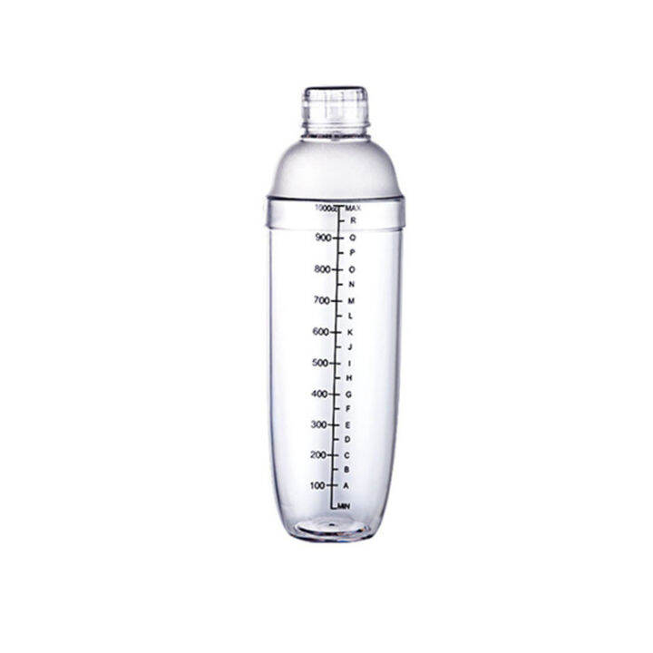 Cocktail Shaker, 530ml Transparent Cocktail Mixer Cup Plastic Drink Mixer  Ice Tea Shaker Bottle With Scales For Bar