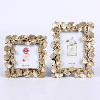 1pc Vintage Golden Ginkgo Leaf Resin Photo Frame Home Retro Decor Crafts Wedding Gift 46 Inch