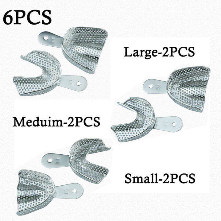 Dental Impression Tray Upper and Lower Stainless Steel Teeth Tray