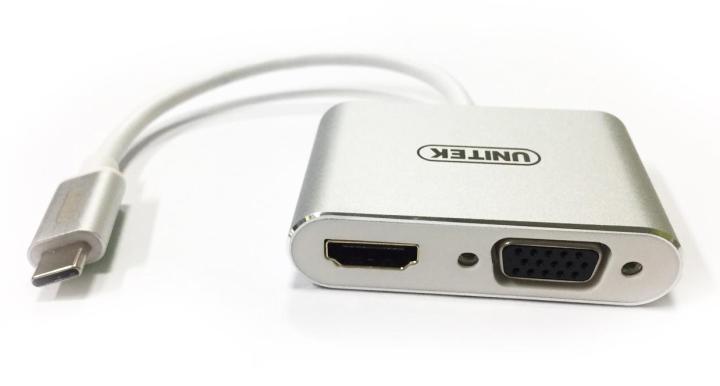 unitek-y-v100sl-usb-3-1-type-c-to-hdmi-amp-vga-convertor-silver