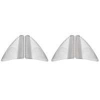 2X Car Front Triple-Cornered Window Horn Cover Door Speaker Cover for - C-Class W205 2015-2020 Silver