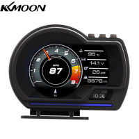 KKmoon เครื่อง HUD จอแสดงผล,OBDⅡ + GPS เครื่องวัดความเร็วอัจฉริยะ,เครื่องวิเคราะห์ความละเอียดสูงเครื่องมือกำจัดรหัสผิดปกติ OBD สำหรับรถยนต์ทุกคันมีสัญญาณเตือนเรื่องความเร็วเกินกำหนด