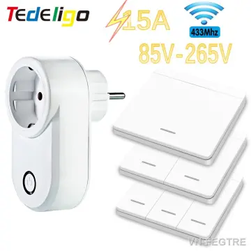 Wireless Remote Control 15A 220VAC Power Outlet European Standards Plug  Socket