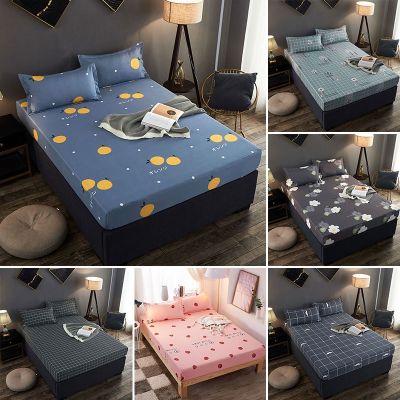 【CW】 5 Sizes Cotton Fitted Sheet With An Elastic Band Bed Color Mattress Bedspread Cover