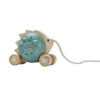 PlanToys PULL-ALONG HEDGEHOG - BLUE ของเล่นไม้ เม่นลากจูง สีฟ้า ประเภทผลักและลากจูง ของเล่นเด็ก สำหรับอายุ 12 เดือนขึ้นไป