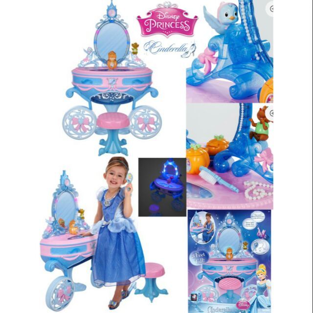 โต๊ะเครื่องแป้งซินเดอเรลล่ามีเสียง มีไฟ เจ้าหญิงสุดๆ  Disney Cinderella Carriage Light-Up Vanity