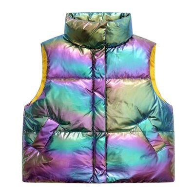 （Good baby store） Vest for Children Winter Down Cotton Autumn Coat 2021 New Fashion Thicked Warm Waistcoat Kids Boys Girls Bright Color Vest 3 9y