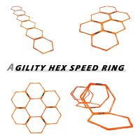 Hexagon Agility Rings Training Ladder Speed Hurdles Exercise Home Gym Sport for Hockey Rugby Improve Balance Rhythm Footwork Training Equipment