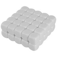 50 Pack 16MM Blank White Set Acrylic Rounded D6 Cubes for Game,Party,Fun,DIY Sticker and Math Teaching