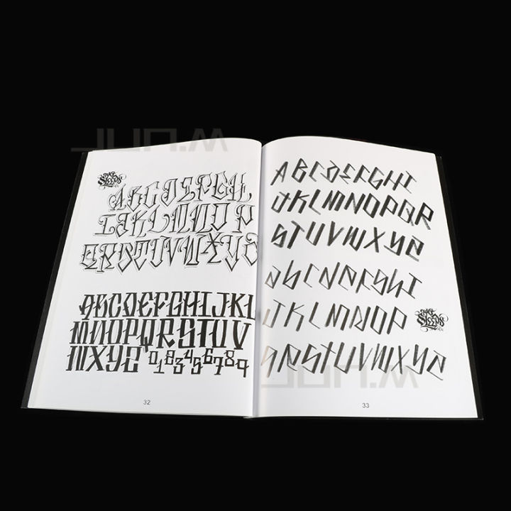 อุปกรณ์สักหนังสือตัวอักษรภาษาอังกฤษยอดนิยมตัวอักษรภาษาอังกฤษรูปแบบอเมริกันต้นฉบับรูป-a4ขนาดสำหรับภาพวาดสัก-beginner