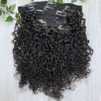 Long 30inch Sassy Curly Clip In Hair Extensions Natural Hairpieces Human Hair 7 Pcs Full Head Clip ins For Women