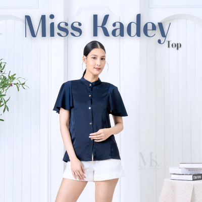 Missoffice เสื้อคอจีนแต่งแขนระบาย (MT-241)