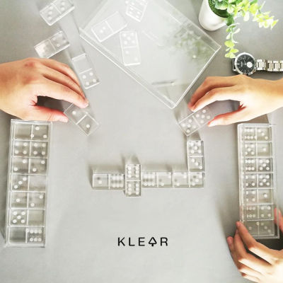 KlearObject Domino Set โดมิโน (1 ชุด มี 28 ชิ้น) โดมิโนอะคริลิค พร้อมกล่องจัดเก็บ ตัวต่อ เกมส์ต่อ เกมส์ตัวต่อ