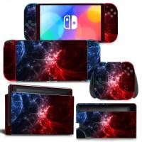 GAMEGENIXX สวิทช์ Oled สติกเกอร์ผิว Starry Sky ป้องกันไวนิลห่อเต็มชุดสำหรับ Nintendo Switch Oled คอนโซล-hjgytyuuiytt