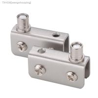 卍▽ 2Pcs Glass Pivot Hinge Rotation Axis Stainless Steel Wine Cabinet Door Rotating Hinges Clamp Clip Shaft Hidden Hinge furniture