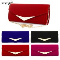 2018 Fashion Female Clutches Bag Red Satin Women Handbags Black Evening Party Bag Elegant Shoulder Crossbody Bags