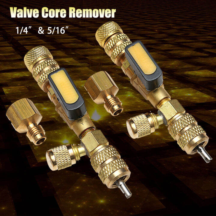 HVAC AC Schrader Valve Core Remover Dual Size 1/4'' Port Installer