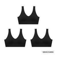 (แพ็ค 3 ชิ้น) Sabina เสื้อชั้นใน Seamless Fit  รุ่น Soft Collection (ไม่มีโครง) รหัส SBXK258 สีดำ