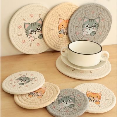 【CC】™❆□  Table Insulation Placemat Cup Bowl pad Decoration Durable Pattern Coaster  Accessories 12cm