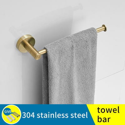 bathroom towel holder set gold stainless steel wall mount double towel bar ring Toilet brush paper holder shelves hooks