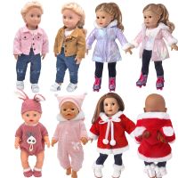 Clothes for doll fit 45 cm American doll accessories Fashion Denim shorts woolen coat jacket dress Girls gift