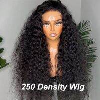 【jw】♗  250 Density Curly Front Human Hair Wigs Hd 30 Inches 13x4 Frontal Wig Pre Plucked