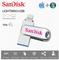 SanDisk หน่วยความจำไดรฟ์ USB ขนาด256GB ขนาด512GB และ1TB สำหรับ IPhone14/13/12/11/X/ 8/7/6