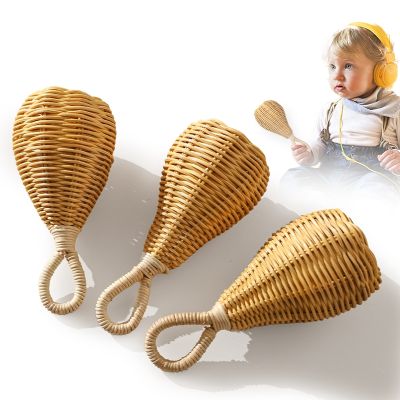 1Pc Baby Rattan Handbell Sand Hammer Musical Rattle BPA Free Hand Crib Mobiles Toy Infant Attetion Training Puzzle Toys