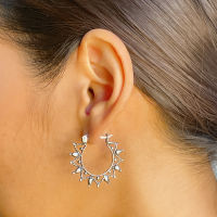 Bohemian silver hoops | Egyptian ear hoops | Ear hoops | Ethnic earrings | Silver earrings | Gift earrings | Silver wire hoops | E909