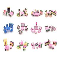 Wooden Miniature Doll House Pretend Toy Creative Bathroom Bedroom Play House Game Children Simulation Furniture Decoration Gift Screw Nut Drivers