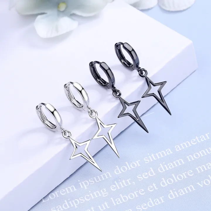 stars-earrings-womens-rock-jewelry-gothic-style-earrings-blacksilver-color-earrings-punk-rock-earrings