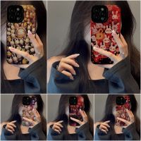 เคสโทรศัพท์ลายกระต่ายนำโชคสำหรับ iPhone 14/13/12/11 Pro Max 12 13 Mini 6 6S 7 8 Plus X XR XS Max กรอบหลังนิ่มกันกระแทกแฟชั่นที่สร้างสรรค์ฝาครอบโทรศัพท์พร้อมเลนส์กล้องคลุมทั้งหมดฝาครอบป้องกัน