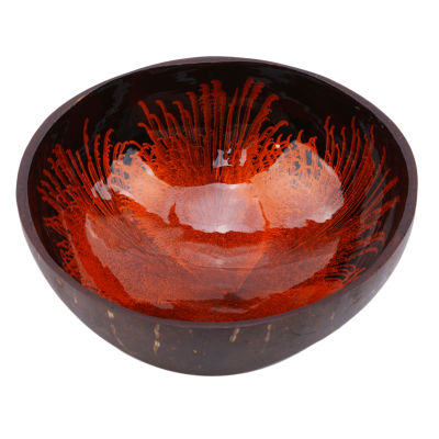 1PC Creative Natureal Coconut Bowl Ink Creative Ornament Storage Bowl Eco Friendly Soup Salad Noodle Storage Section Bowl