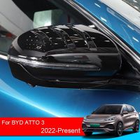 ฝาครอบคิ้วกันฝนกระจกมองหลัง2ชิ้น ABS โครเมียมแต่งรถสำหรับ BYD ATTO 3 2022-ปัจจุบันอุปกรณ์ตกแต่งรถยนต์ภายนอก