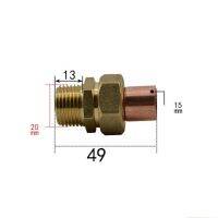 DN15 G 1/2 BSPP Male x Copper Inner Dia 15mm Brass Copper End Feed Fitting Union Connector Coupler Adapter Water Gas Oil