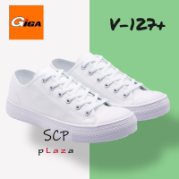 SCPPLaza รองเท้าผ้าใบผูกเชือก รองเท้านักเรียนสีขาว รองเท้าพละ Giga V-127+ รุ่นใหม่ ทรง converse ใส่ทำงาน ใส่เรียน เล่นกีฬา ราคาพิเศษ พร้อมส่ง