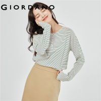 GIORDANO Women T-Shirts Henley Neck 100% Cotton Simple Basic Tee Long Sleeve Soft Comfort Fashion Casual Tshirts 13323861