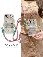 Qiqian กระเป๋าเป้สะพายหลังสไตล์ IPhone15/14เคสโทรศัพท์มือถือเหมาะสำหรับ Apple 13โปรแมกซ์เปลือกแข็ง12/11สุนัขสายคล้องคอห้อยสายคล้องคอน่ารักเด็กผู้หญิงรูปการ์ตูนสไตล์ใหม่