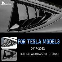 ABS Rear Car Window Shutter Cover For Tesla Model 3 2017-2022 Carbon Fiber Stickers Triangle Decoration Modified Accessories