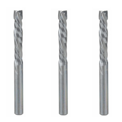 3pc 4x22mm UP DOWN Cut Two Flutes Spiral Carbide Mill Tool Cutter for CNC Router, Compression Wood End Mill Cutter Bit