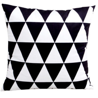 45x45cm Square Shape Decorative Throw Pillow Cover Case Geometric Black White Polyester Cushion Cover For Sofa Home Almofadas