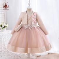 Yoliyolei 3pcs/set Puffy Dress for Girls Jacquard Pattern Tulle Patchwork Children Clothing 3D Appliques Casual Birthday Dresses