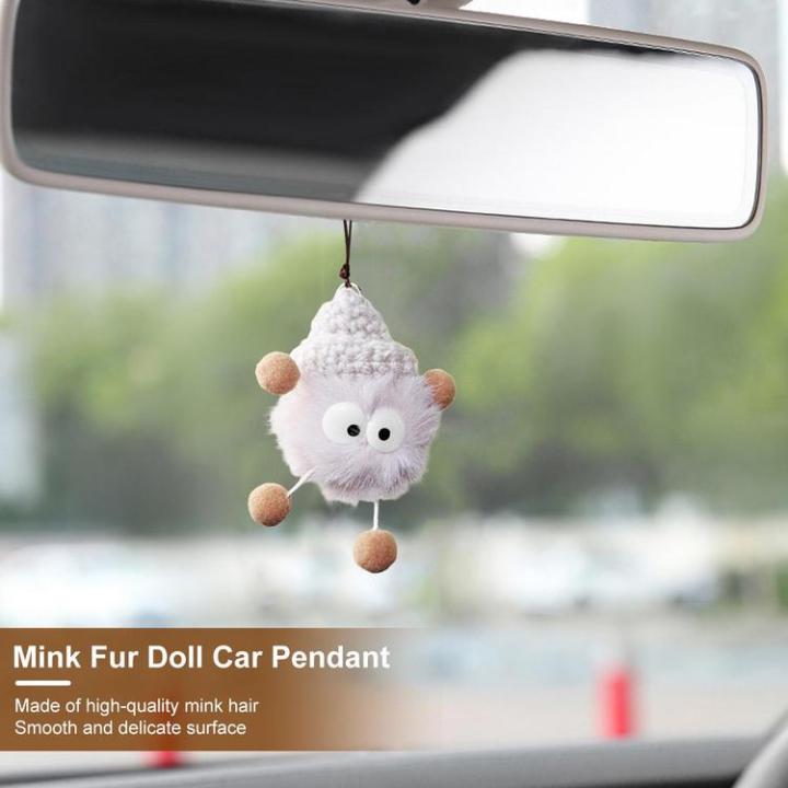 car-mirror-ornament-mink-plush-doll-ornaments-car-accessories-exquisite-smooth-cartoon-car-pendant-interior-rearview-mirrors-for-offices-home-vehicle-enjoyable