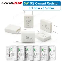 10Pcs 5W Ceramic Resistor 0.1 0.15 0.25 0.22 0.33 0.5 ohm Cement Wirewound Resistors BPR5W 5Watt 0.1ohm 0.22ohm Fixed Resistance