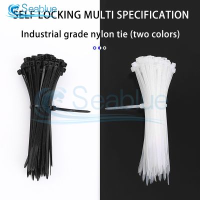 100PCS 10cm 15cm 20 cm Mountable Self Locking Plastic Nylon Cable Zip Ties Loop Wrap Bundle Ties Fastening Ring Wraps Strap