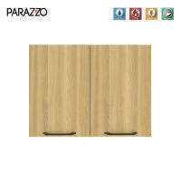 PARAZZO ตู้แขวนคู่ WPC รุ่น ENZO SERIES ขนาด 80x60ซม. สี Natural Oak มือจับสีดำ วัสดุไม้สังเคราะห์ กันน้ำ กันปลวก 100%