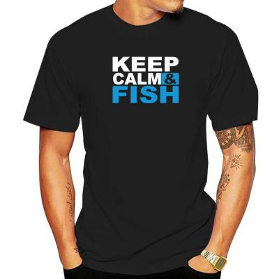 Keep Calm and Fish Funny T-Shirts Mens Oversized Cotton Tops Streetwear Tee Shirts Boys Casual Short Sleeve Tees