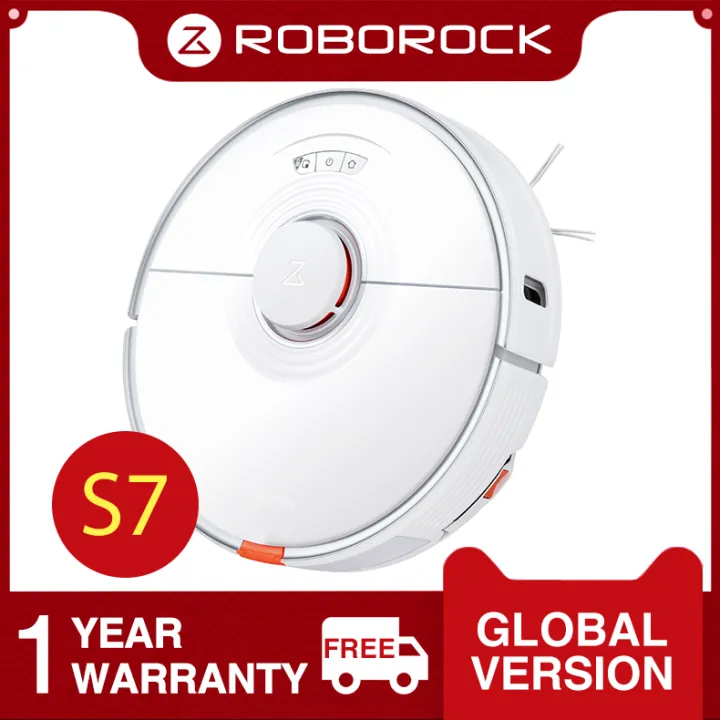 Roborock S7 (White) 1 Year Warranty Robotic Vacuum Cleaner Robot Smart LiDAR Laser Mapping Wet Sonic Vibration Mopping 2500Pa Suction Auto Disposal Dock Compatible Self Cleaning